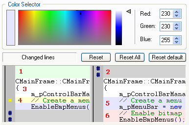 Click to appropriate defference block for select the background color for it.